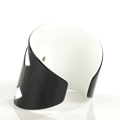 Chanel Resin CC Wide Cuff Black White 3 of 4
