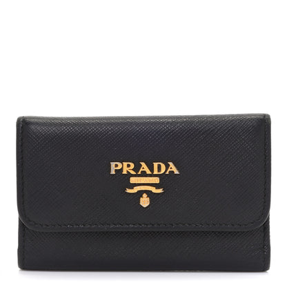 Prada Tessuto Nylon 6 Key Holder Black 1 of 12