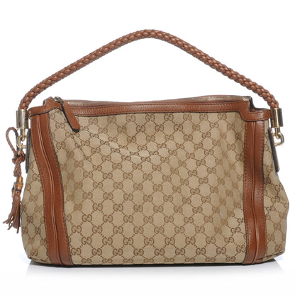 Gucci Monogram Cellarius Calfskin Medium Bella Hobo Beige Ebony Cuir 1 of 7