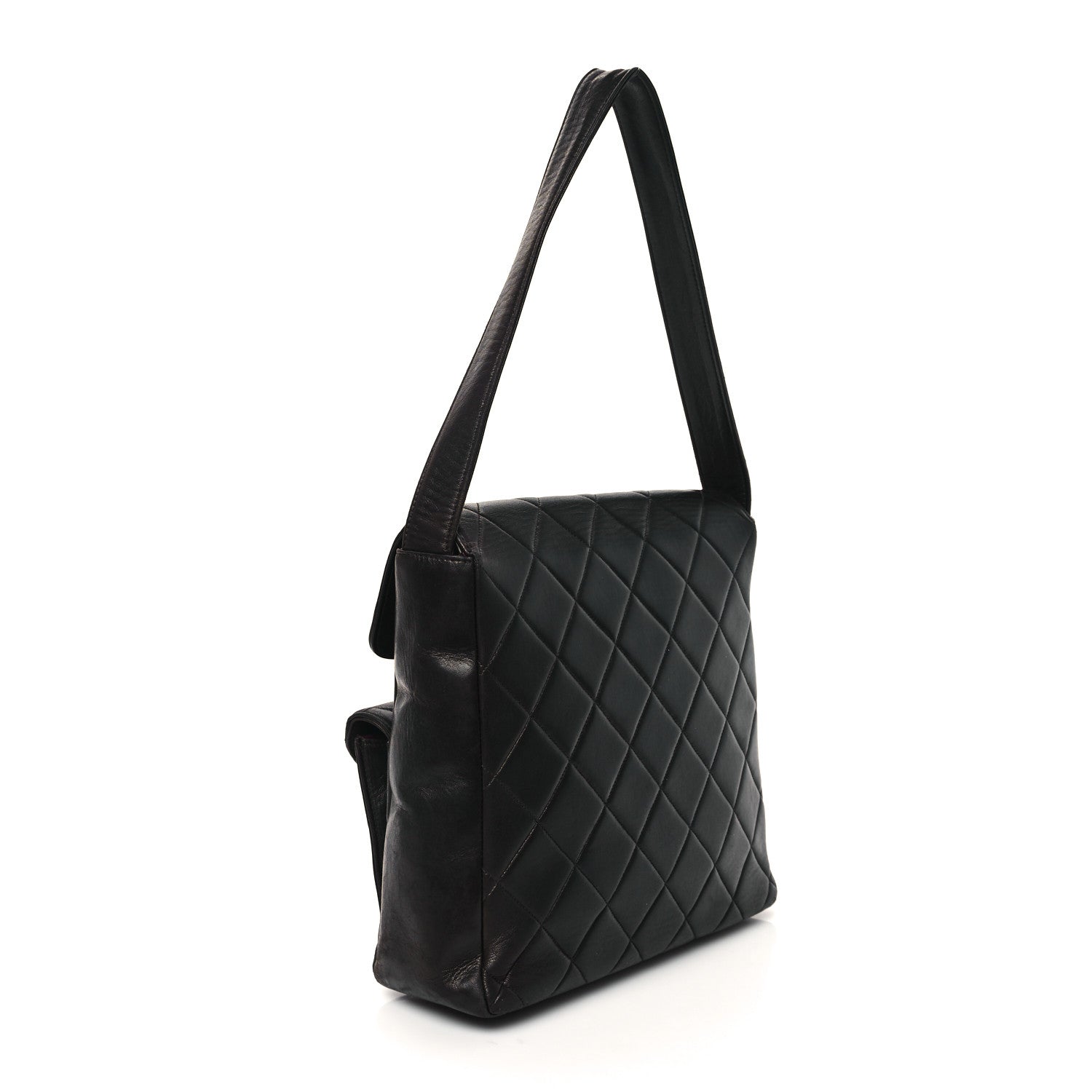 Chanel Lambskin Quilted Double Pocket Shoulder Bag Brown 3 of 13