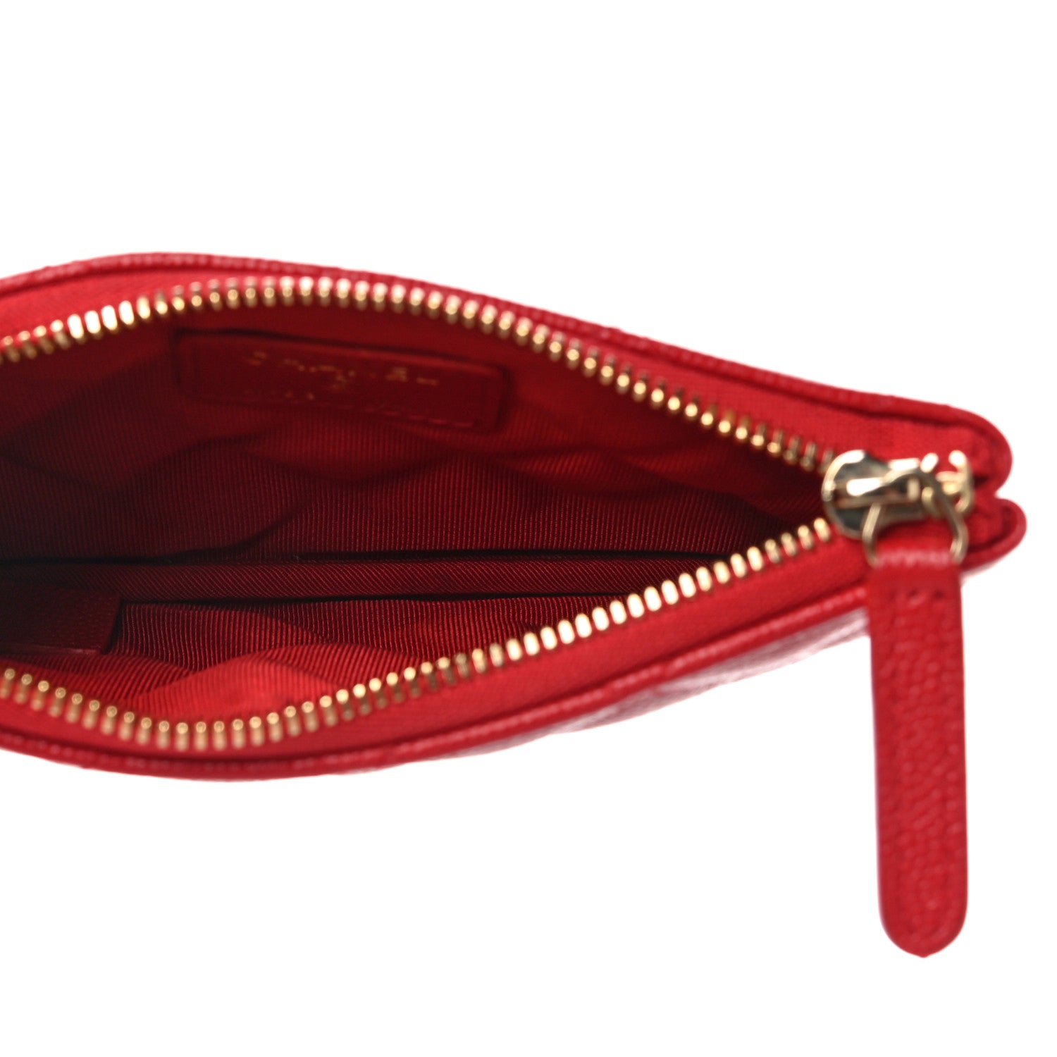 Chanel Caviar Quilted Small Cosmetic Case Red 6 of 12