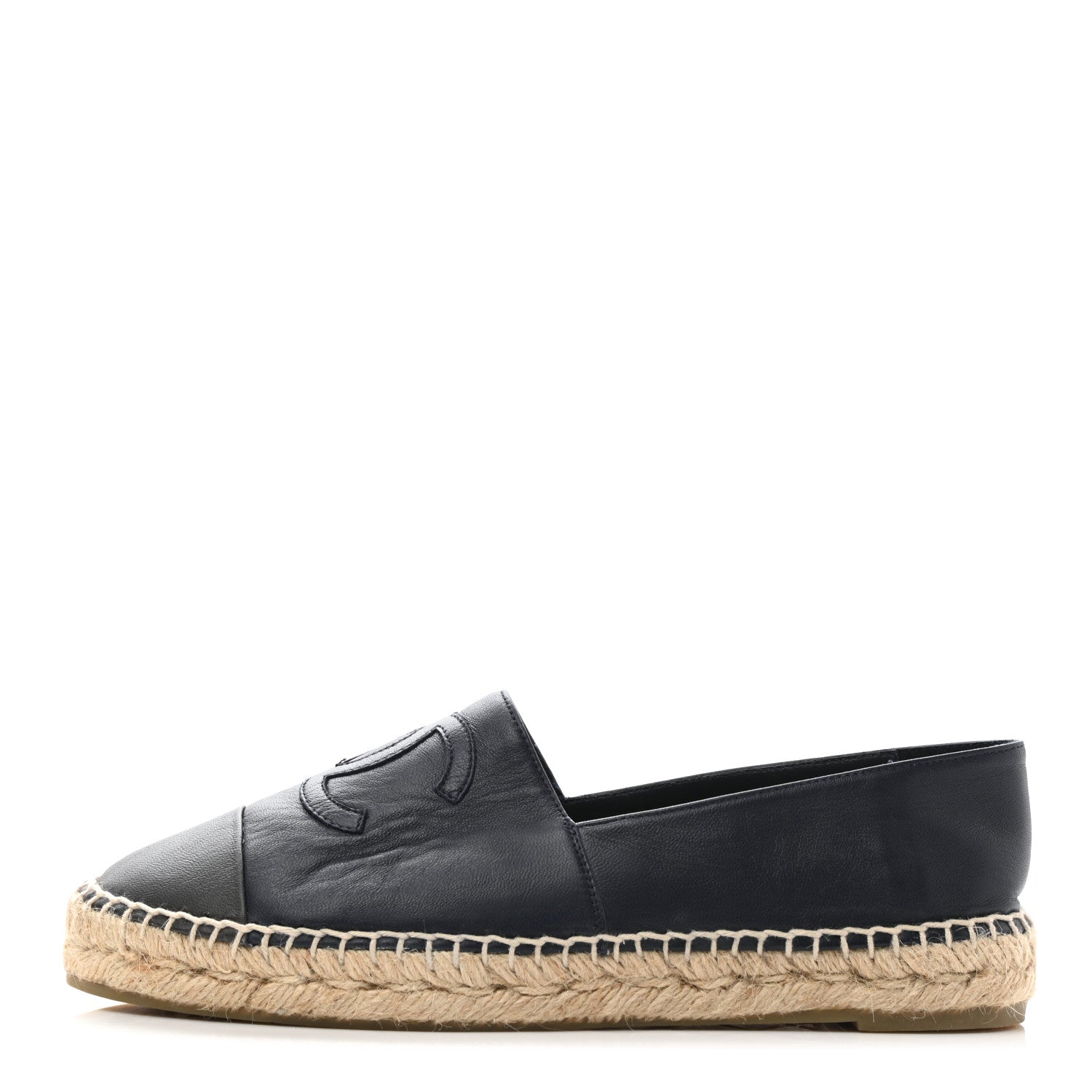 Chanel Lambskin CC Espadrilles 39 Navy Blue Dark Grey 1 of 11