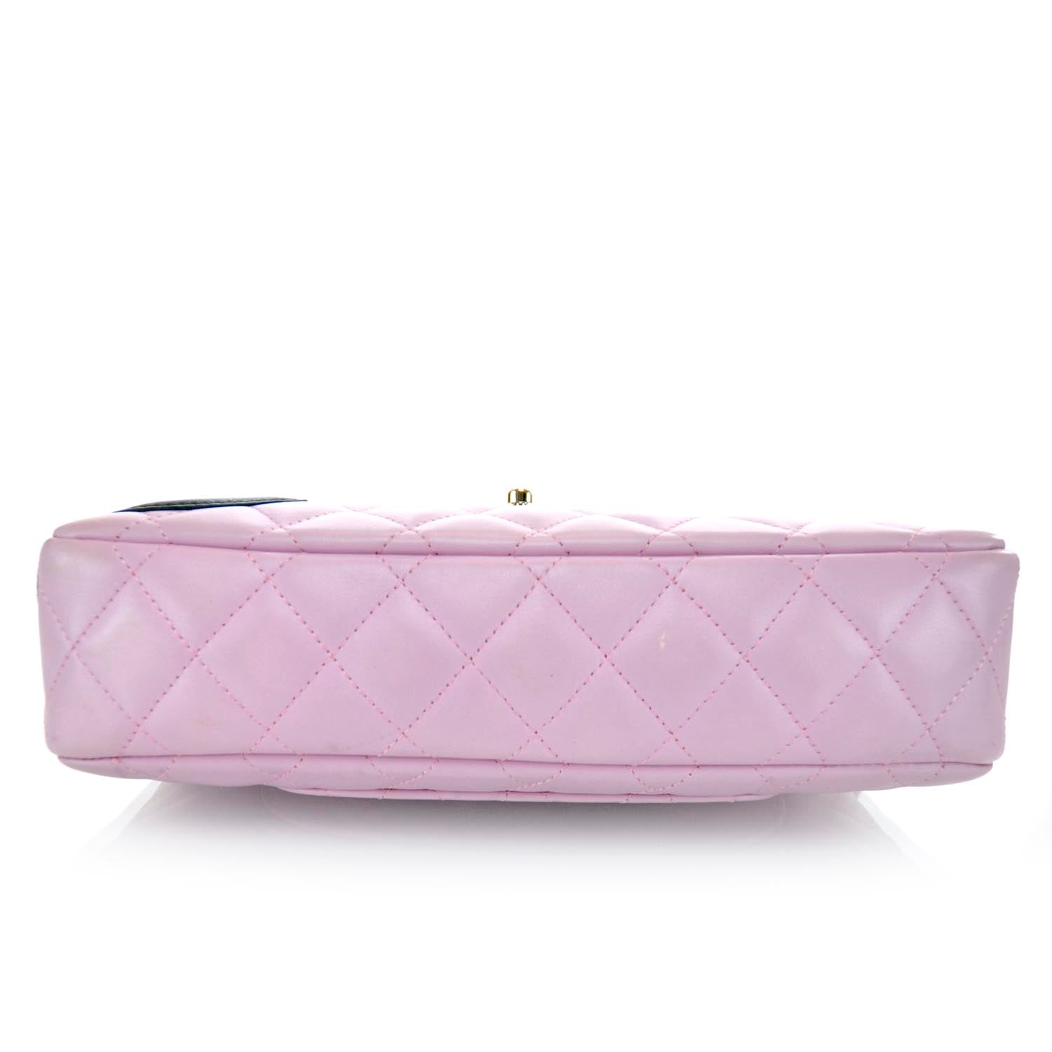 Chanel Calfskin Quilted Cambon Shoulder Bag Pink Black 14 of 21