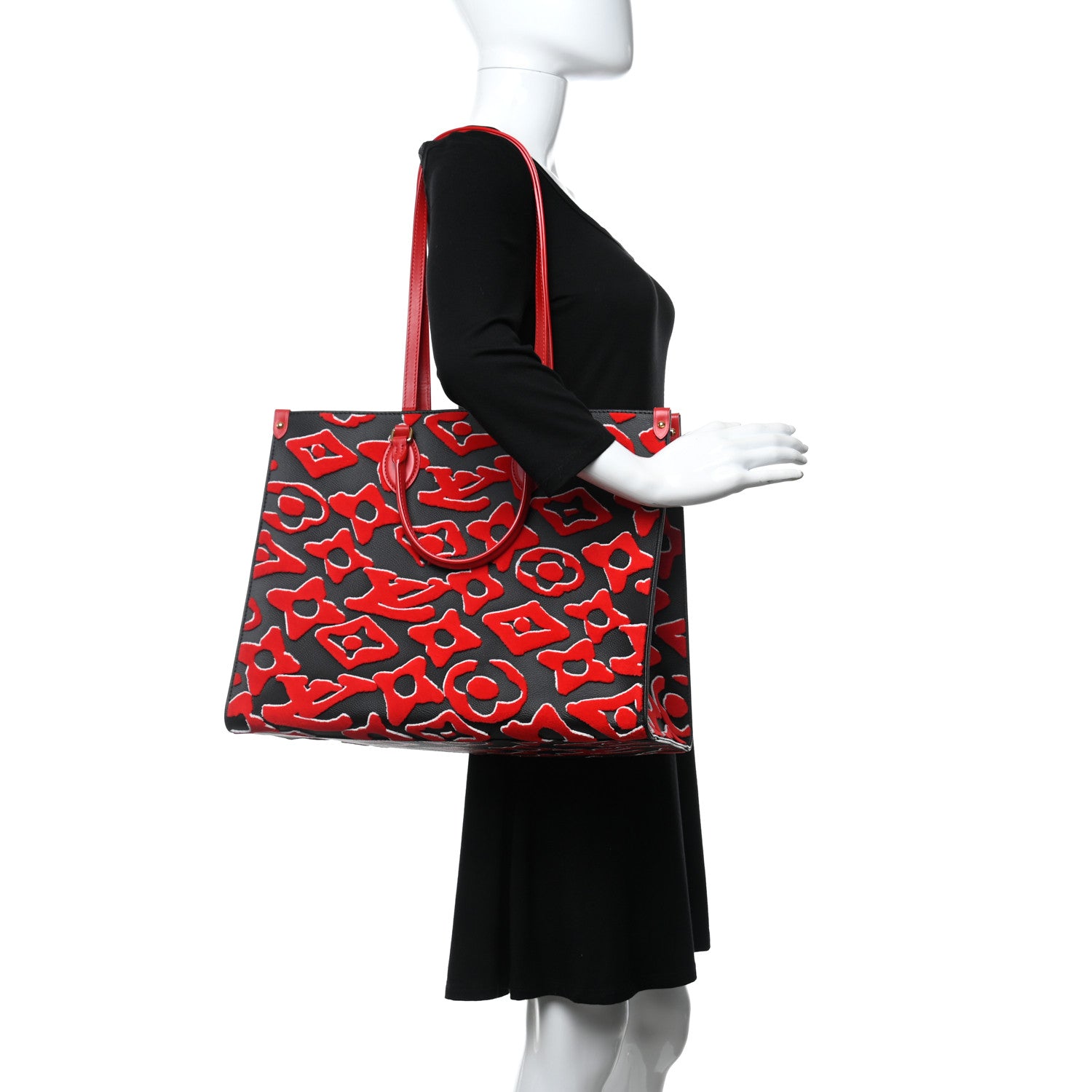 Louis Vuitton X UF Tufted Monogram Onthego GM Black Red 2 of 8