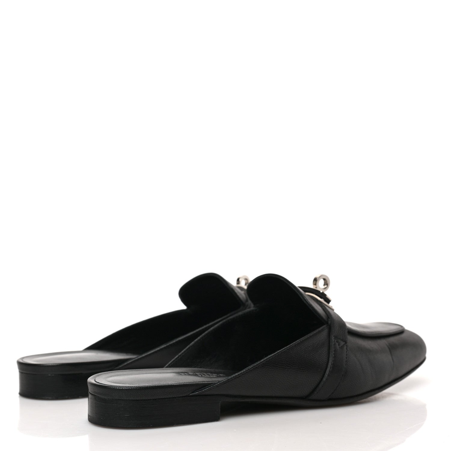 Hermes Goatskin Oz Mules 37 Black 4 of 8