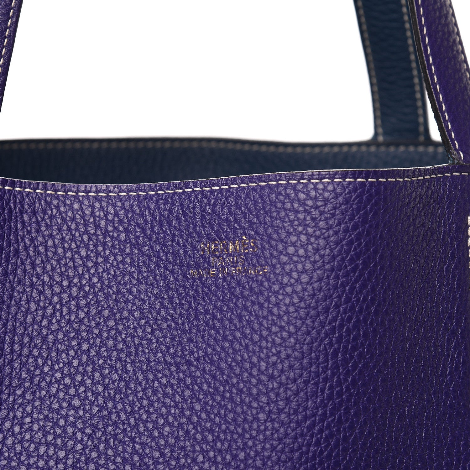 Hermes Taurillon Clemence Double Sens 36 Reversible Tote Iris Bleu De Malte 17 of 20