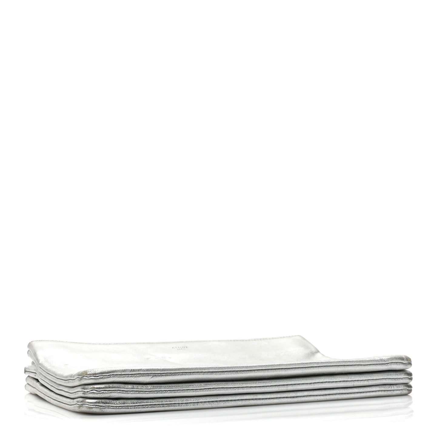 Metallic Lambskin Large Trio Crossbody Bag Silver