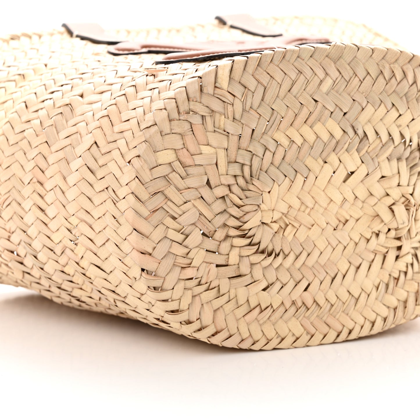 Raffia Calfskin Triomphe Teen Panier Tan