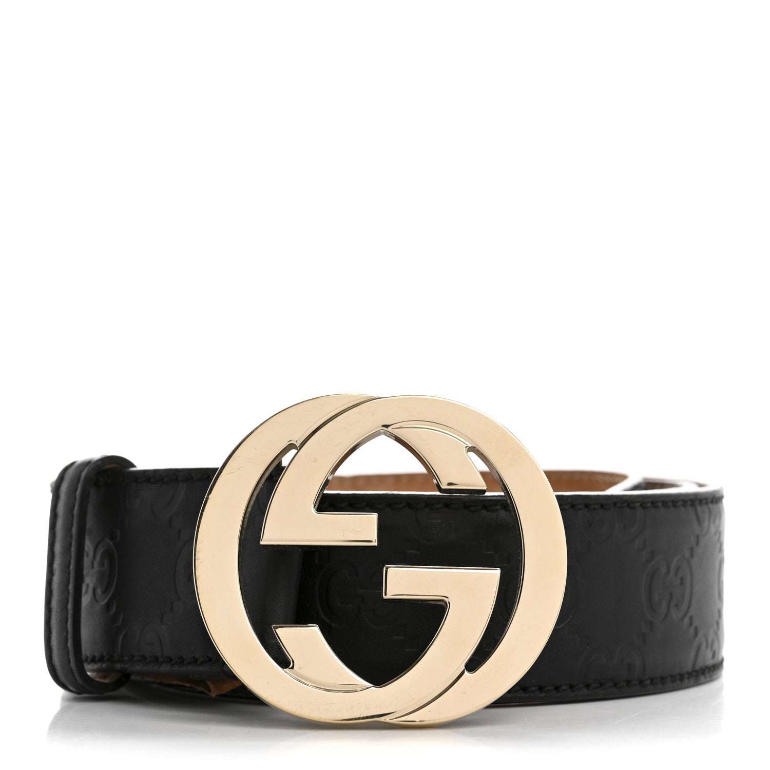Gucci Guccissima Signature Interlocking G Belt 100 40 Black 1 of 9