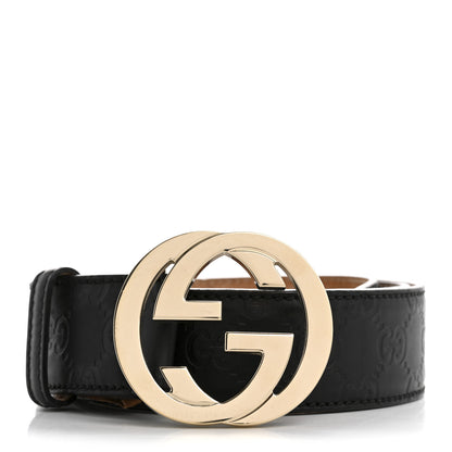 Gucci Guccissima Signature Interlocking G Belt 100 40 Black 1 of 9