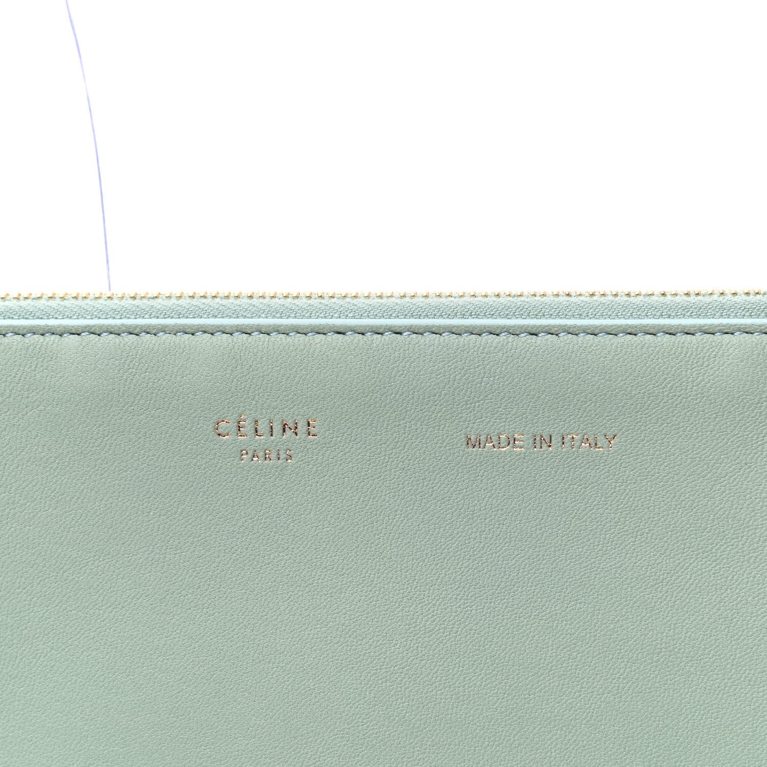 Celine Plastic Bag with Cloudy Lambskin Solo Zip Pouch Clutch Celadon 7 of 9