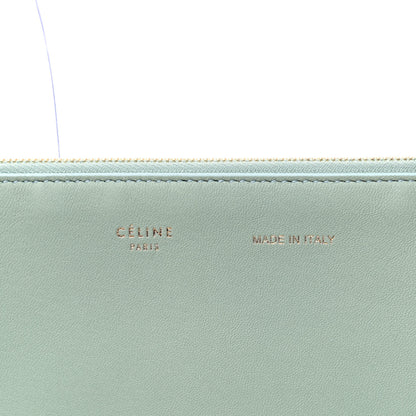 Celine Plastic Bag with Cloudy Lambskin Solo Zip Pouch Clutch Celadon 7 of 9