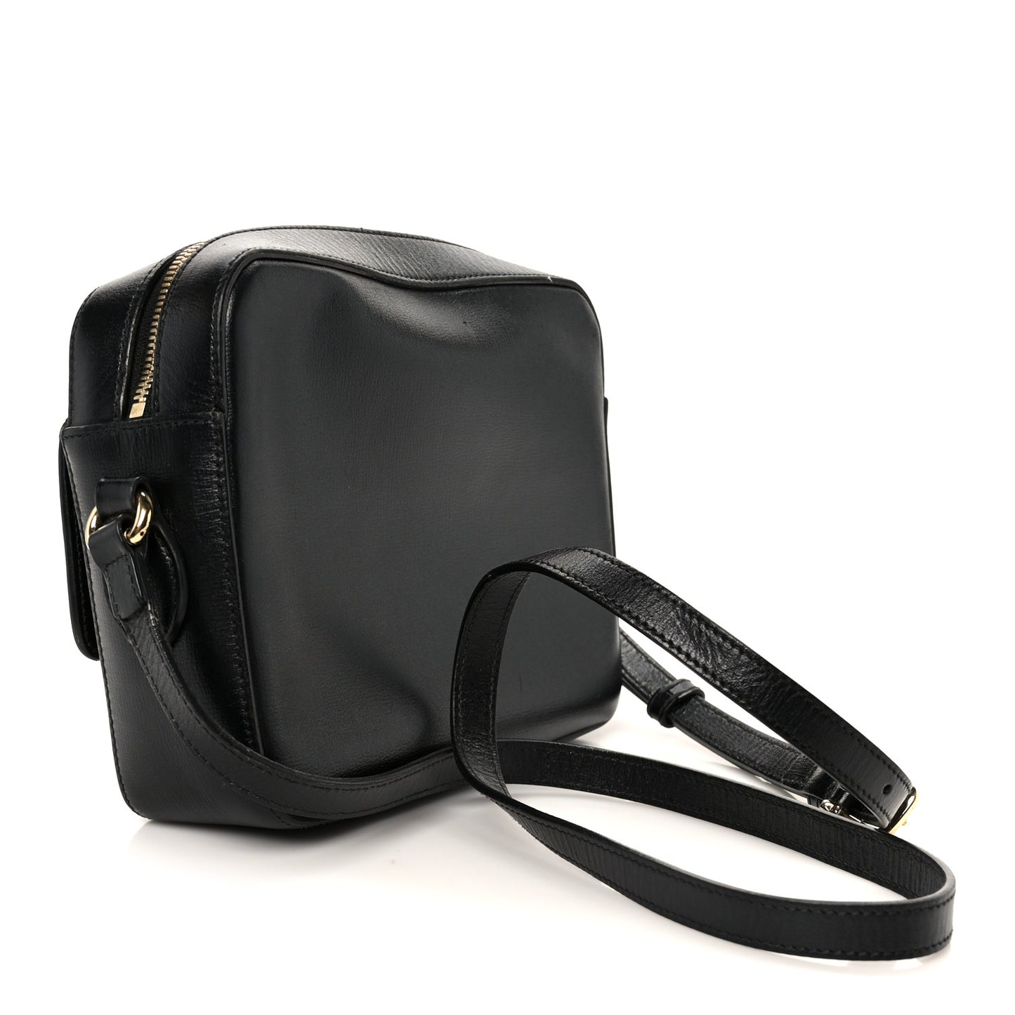 Textured Calfskin Small Horsebit 1955 Shoulder Bag Black