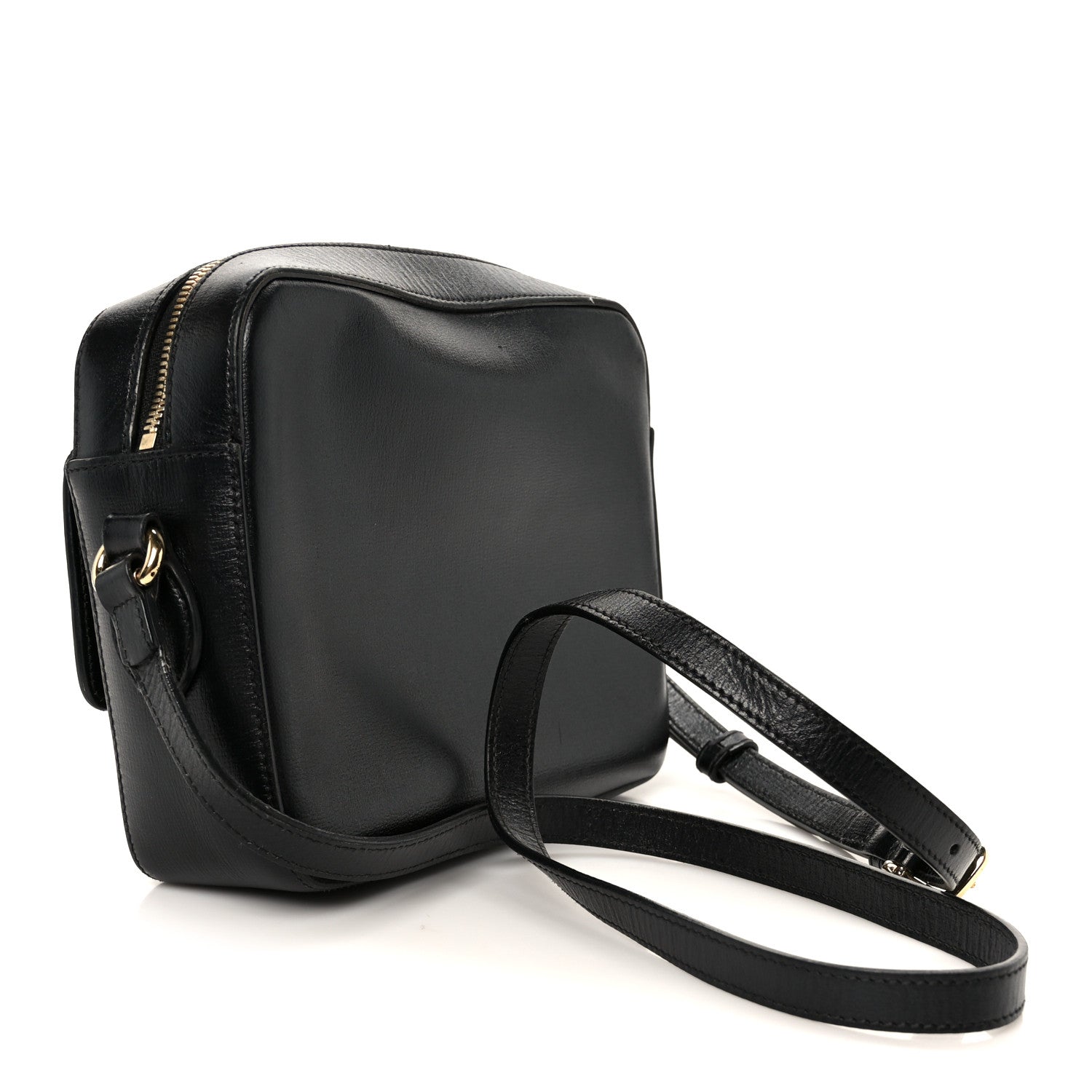 Gucci Textured Calfskin Small Horsebit 1955 Shoulder Bag Black 3 of 11