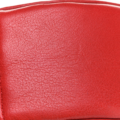 Chanel Lambskin Camellia Quilted Round Clutch With Chain Red 11 of 11