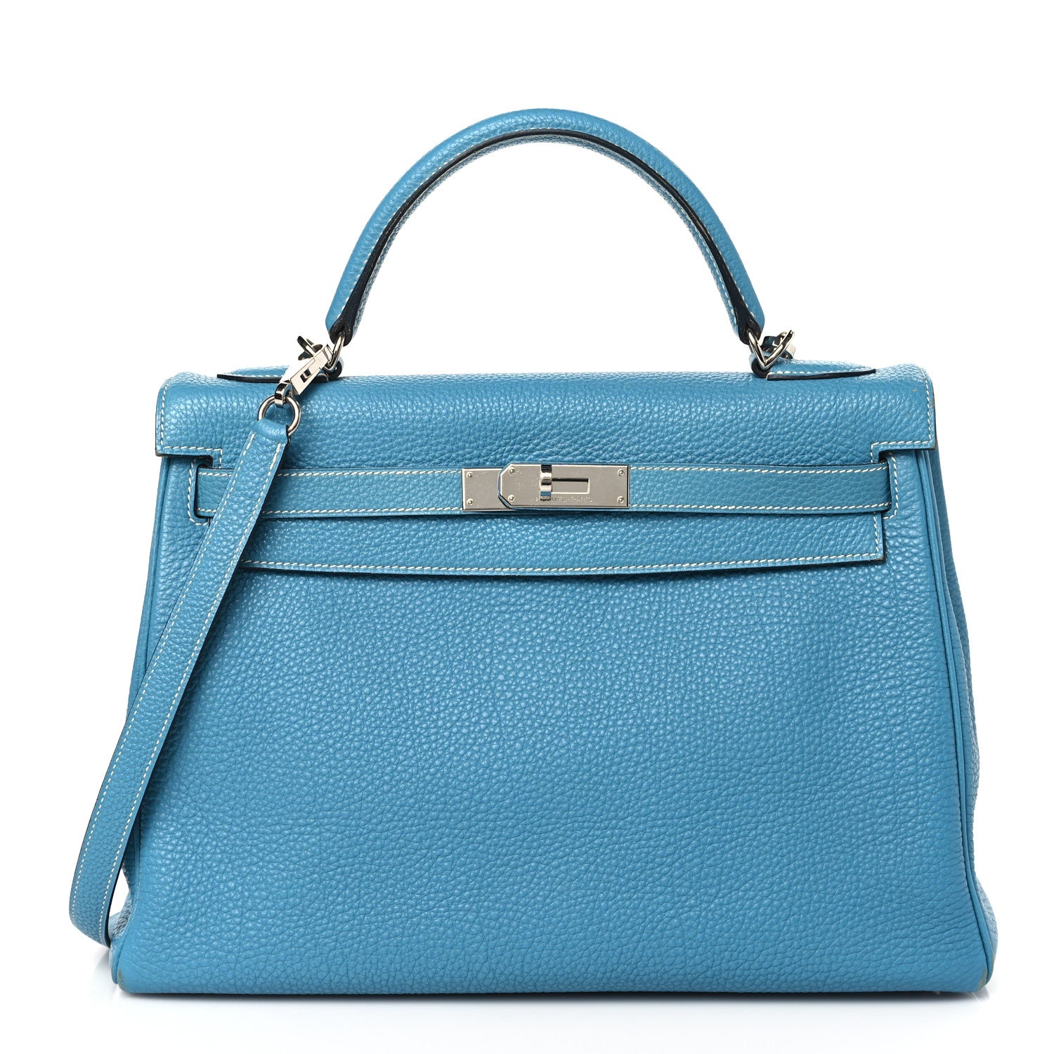 Hermes Togo Kelly Retourne 32 Blue Jean 1 of 12