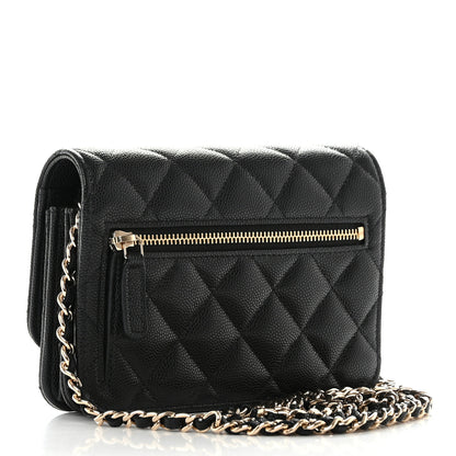 Chanel Caviar Quilted Mini Wallet On Chain WOC Black 3 of 10