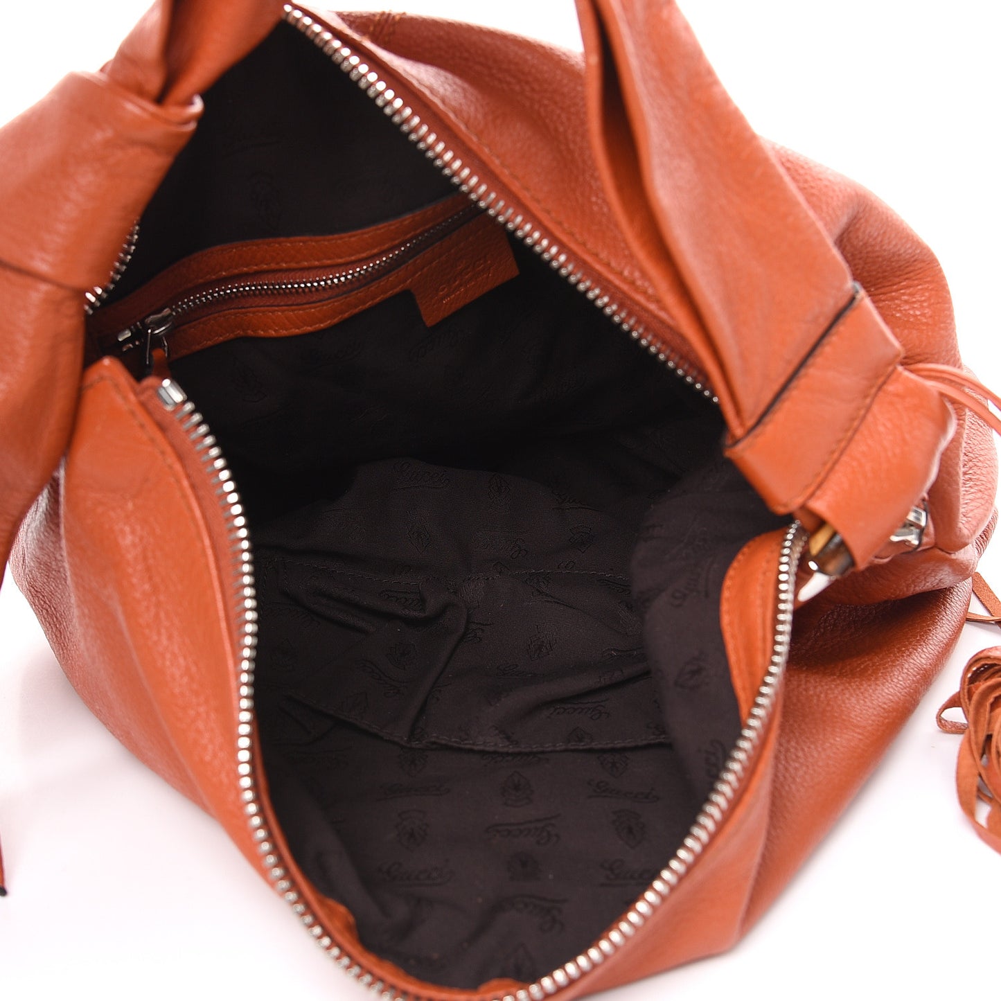 Pebbled Calfskin Medium Jungle Hobo Dark Orange