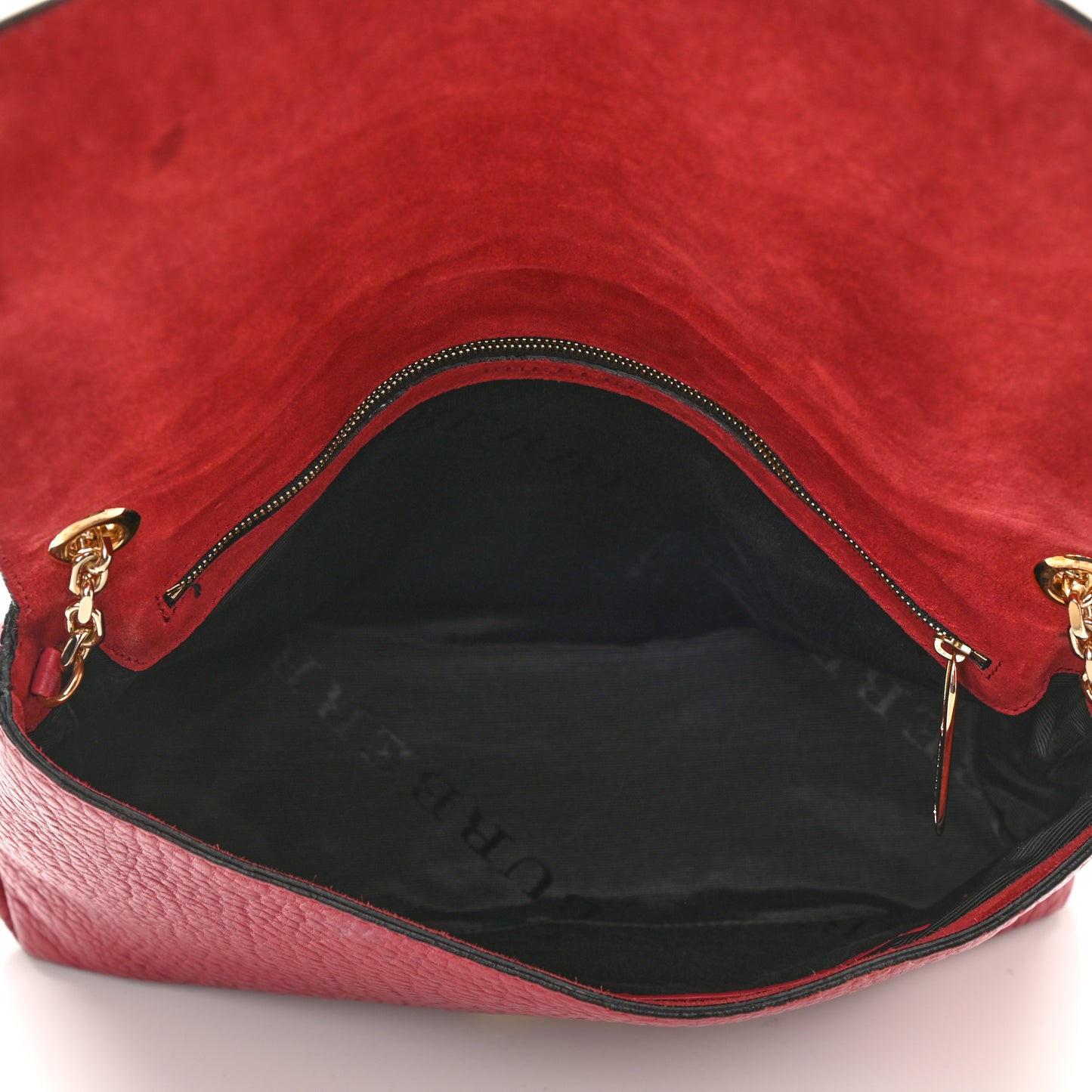 Signature Grain Large Mildenhall Shoulder Bag Red