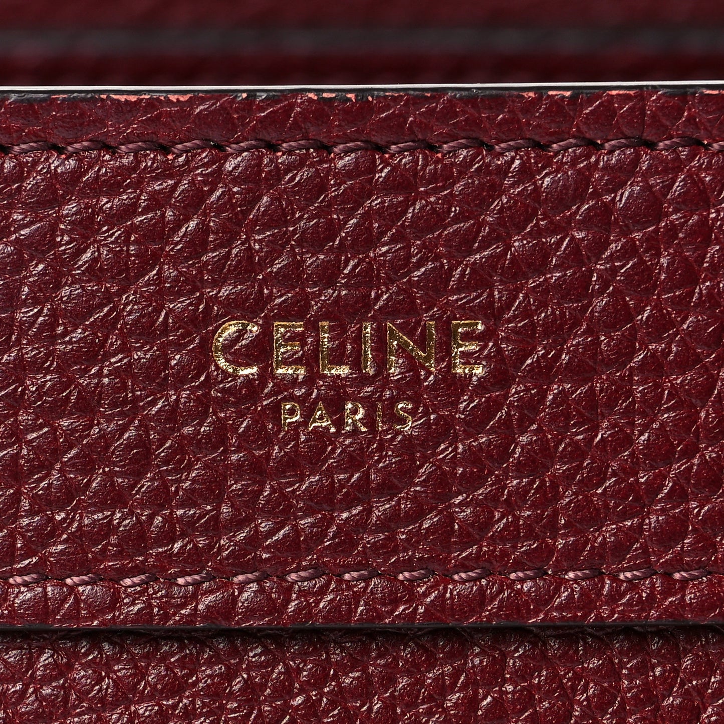 Drummed Calfskin Nano Luggage Light Burgundy
