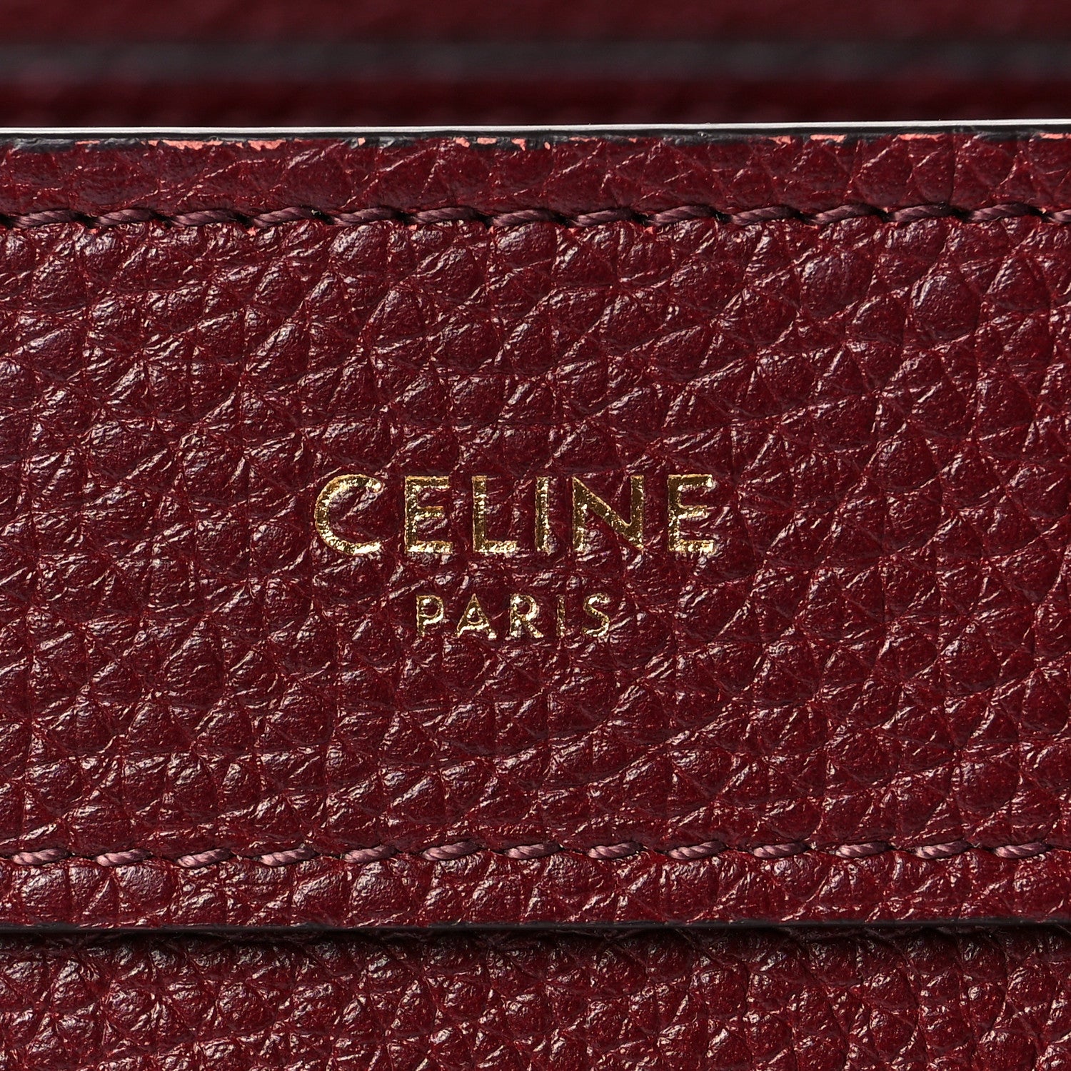Celine Drummed Calfskin Nano Luggage Light Burgundy 5 of 7