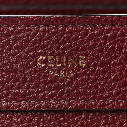Celine Drummed Calfskin Nano Luggage Light Burgundy 5 of 7