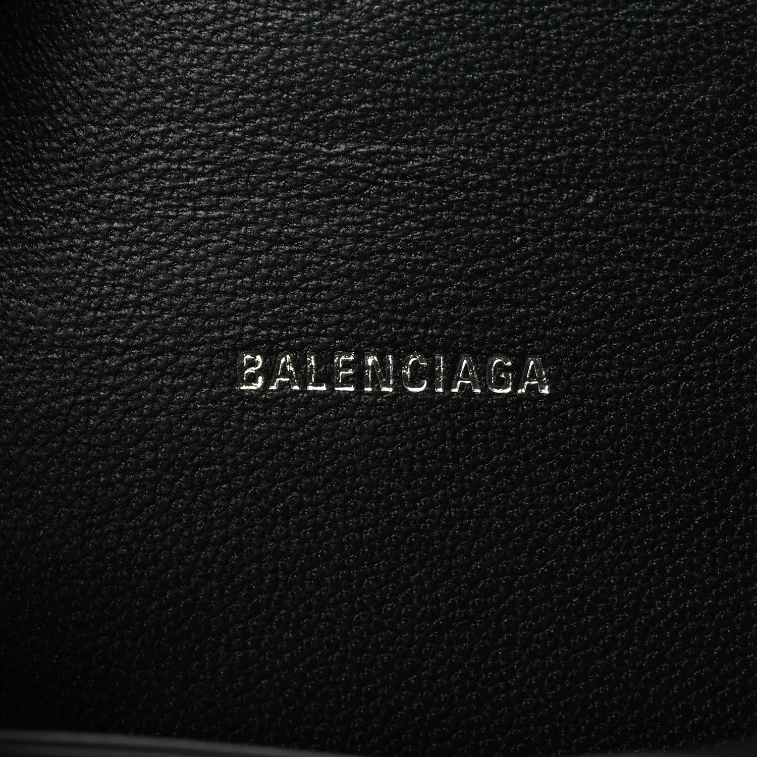 Balenciaga Shiny Calfskin Monochrome Crocodile Embossed Hourglass Top Handle Bag XS Black 6 of 8