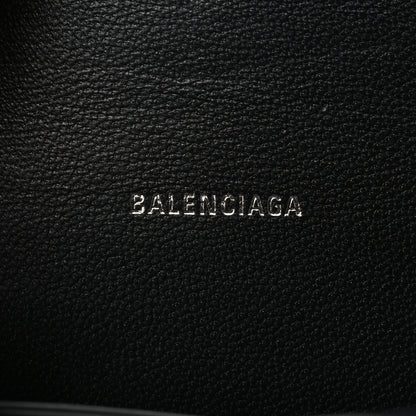 Balenciaga Shiny Calfskin Monochrome Crocodile Embossed Hourglass Top Handle Bag XS Black 6 of 8