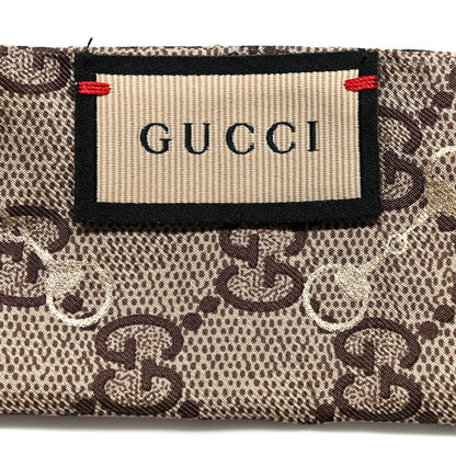 Gucci Silk Twill GG Monogram Gold Horsebity Neck Bow Scarf Flame 3 of 10
