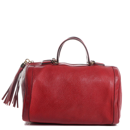 Gucci Pebbled Calfskin Medium Soho Boston Red 1 of 7