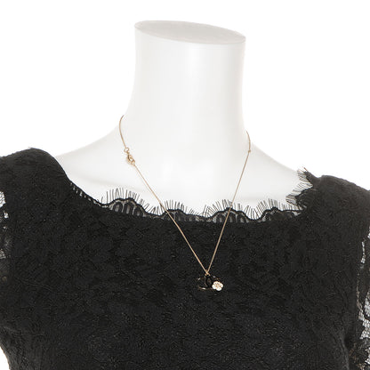 Chanel Enamel CC Camellia Necklace Black 2 of 5