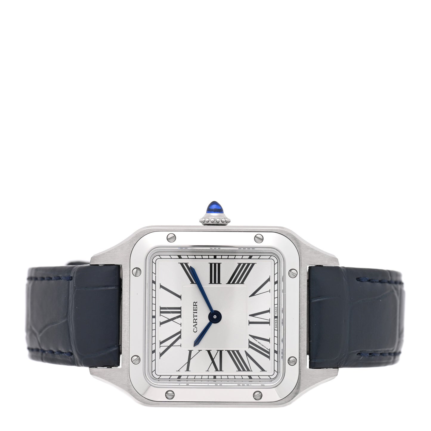Stainless Steel Alligator 27.5mm Santos Dumont Quartz Watch