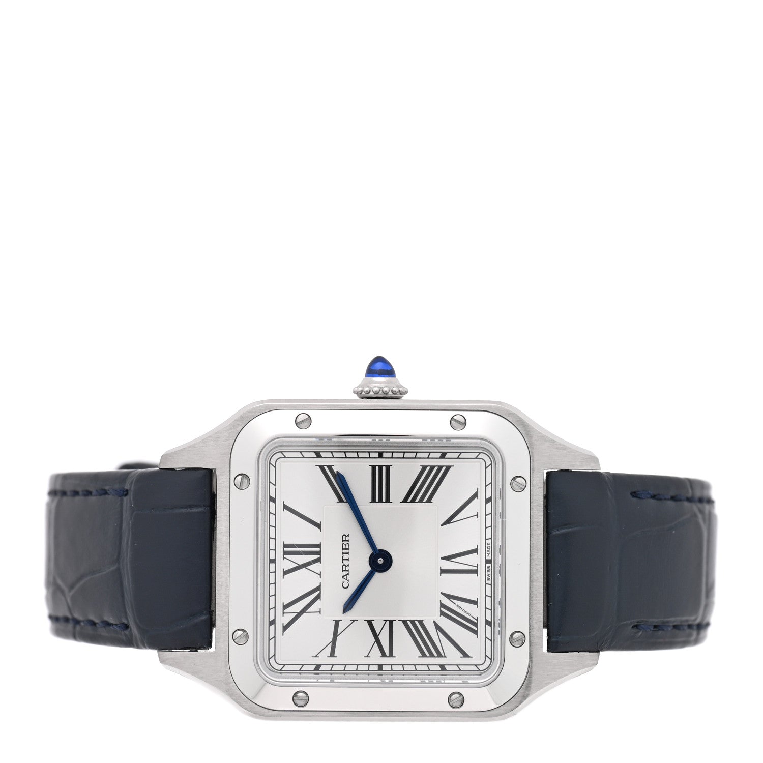 Cartier Stainless Steel Alligator 27.5mm Santos Dumont Quartz Watch 2 of 5