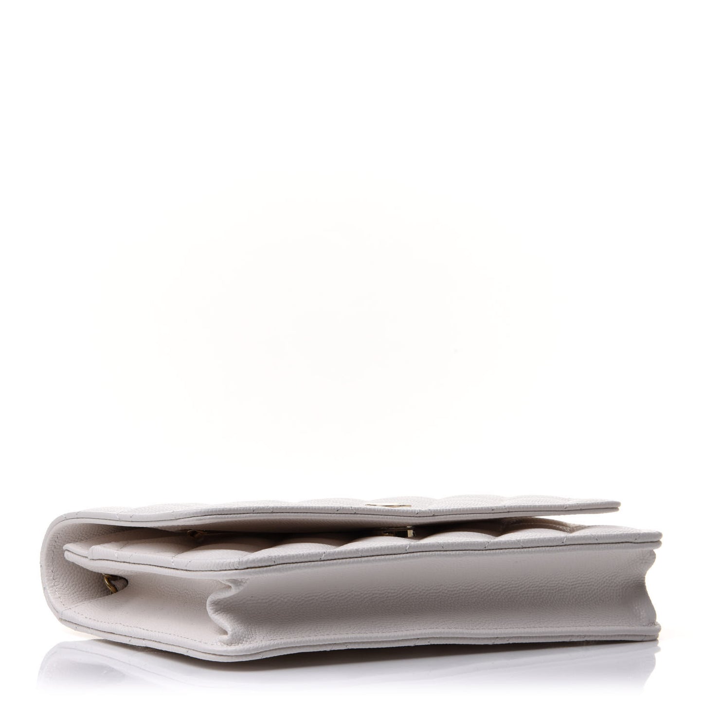 Caviar Quilted Wallet On Chain WOC White