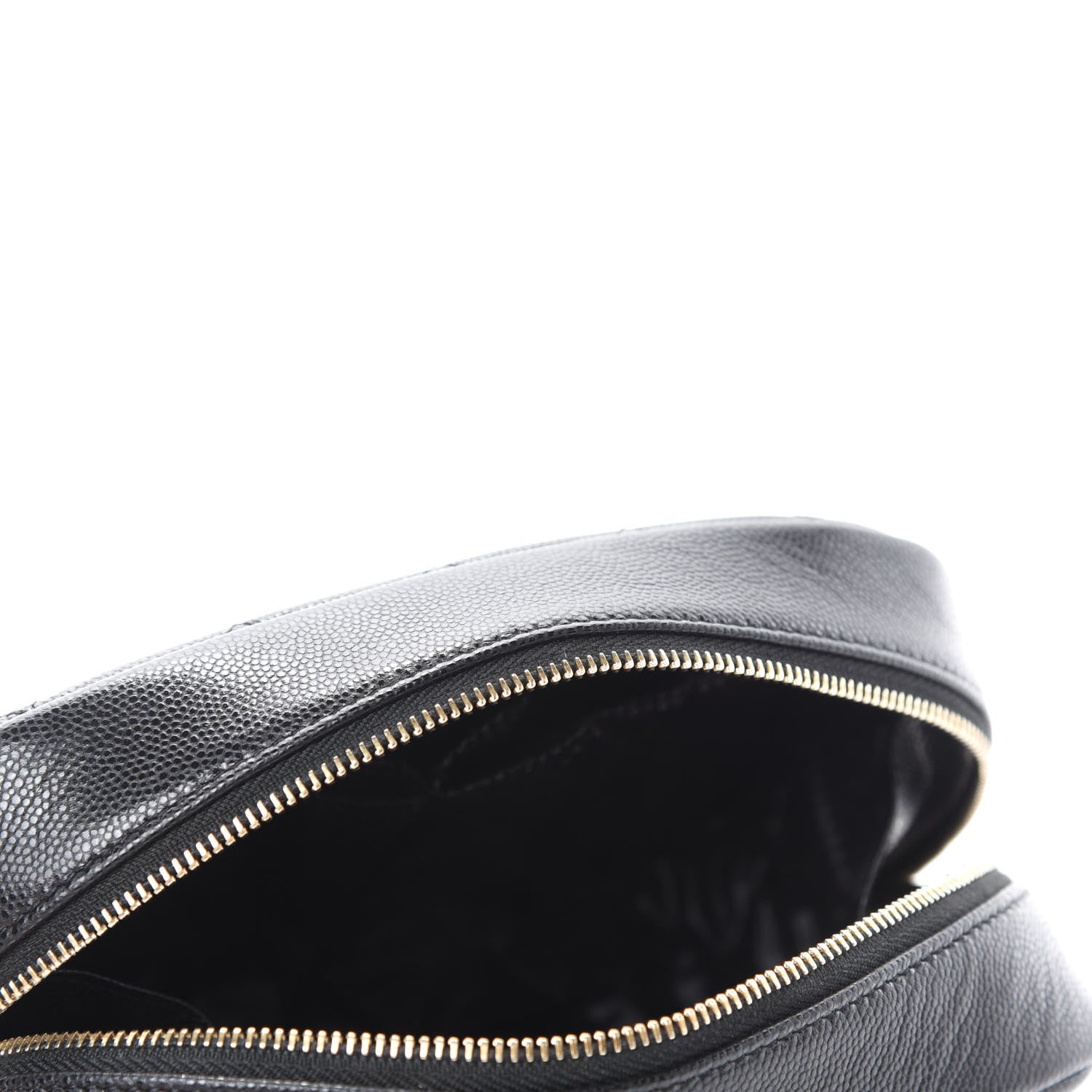Chanel Caviar Quilted Curvy Pouch Cosmetic Case Black 5 of 8