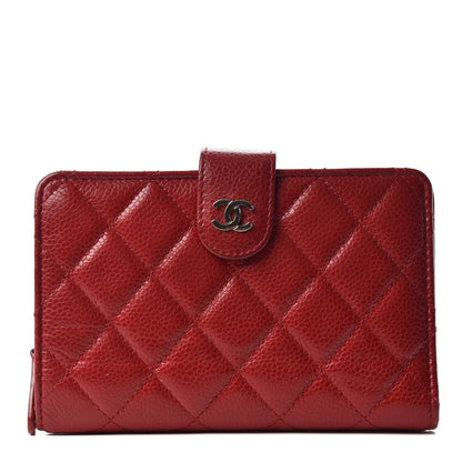 Chanel Caviar Quilted CC French Wallet Red 1 of 9