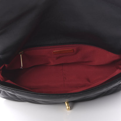 Chanel Goatskin Quilted Large 19 Flap Black 4 of 9