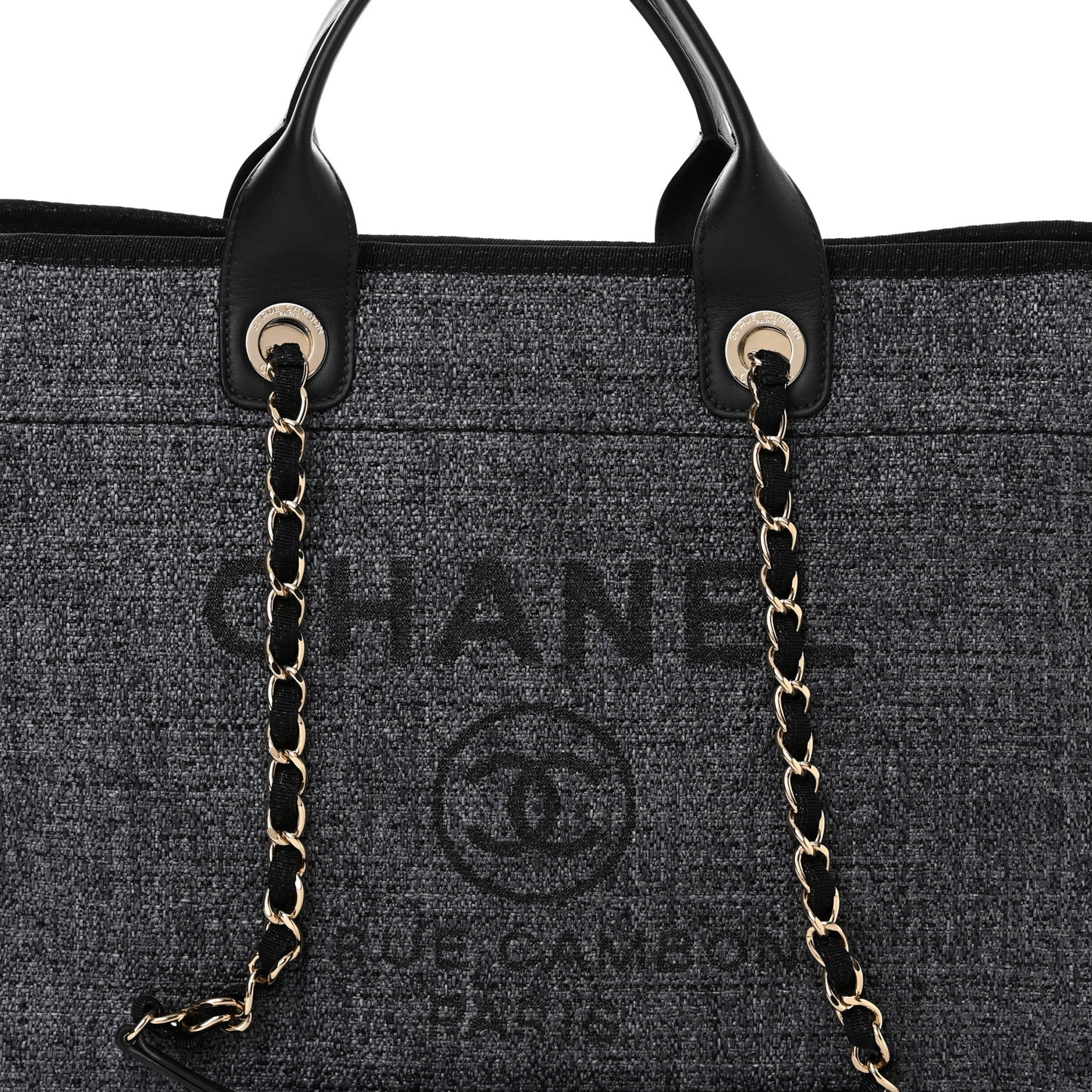 Lurex Boucle Medium Deauville Tote Black