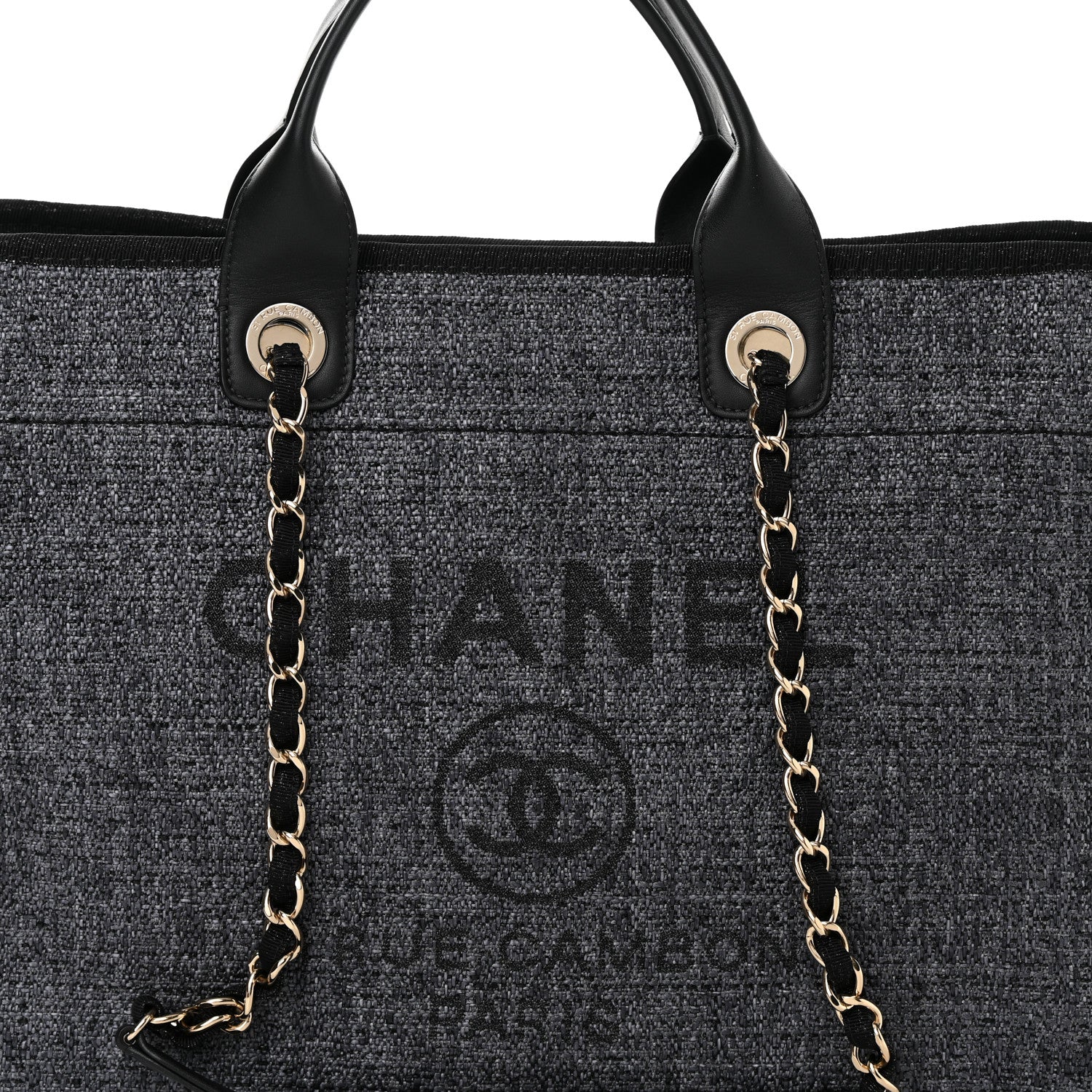 Chanel Lurex Boucle Medium Deauville Tote Black 8 of 11
