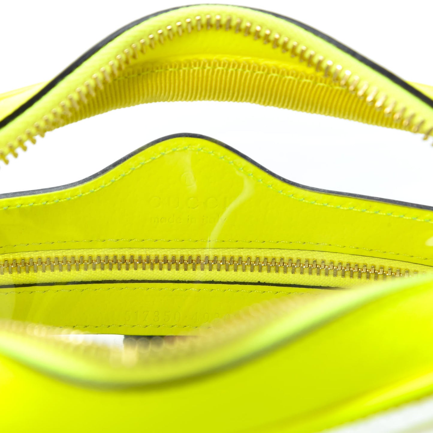 Vinyl Web Mini Ophidia Transparent Shoulder Bag Yellow Fluo