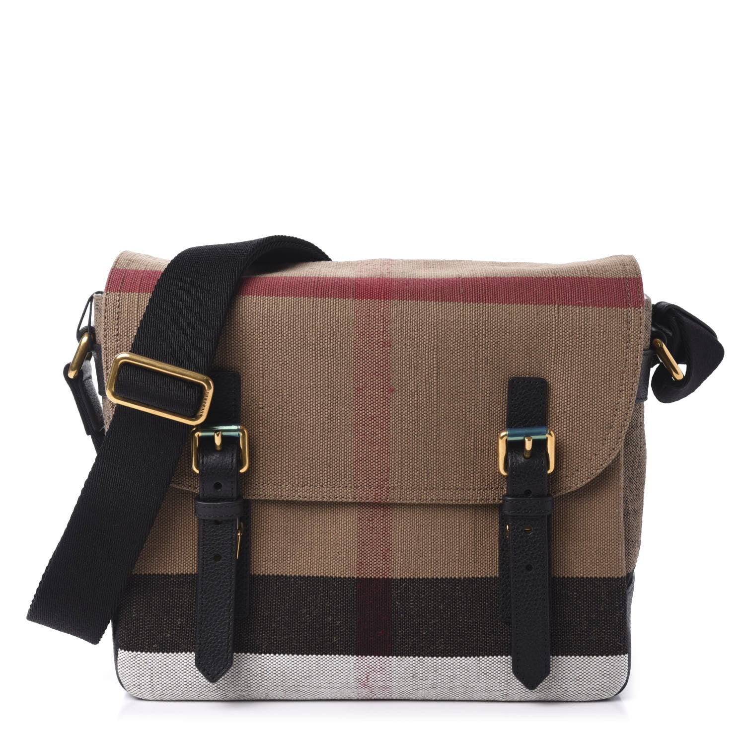 Burberry Canvas Mega Check Small Baildon Messenger Bag Black 1 of 10