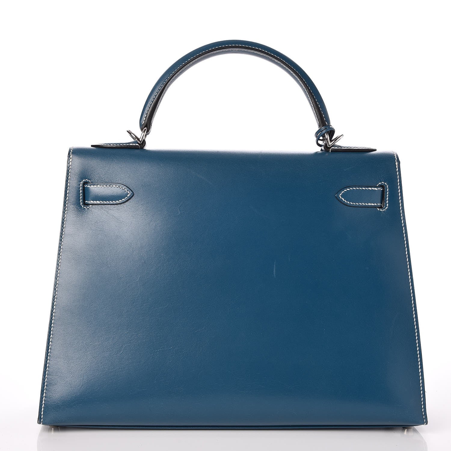 Hermes Tadelakt Kelly Sellier 32 Bleu Thalassa 5 of 33