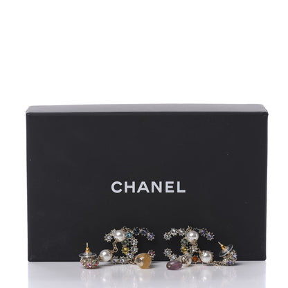 Chanel Crystal Pearl Over The Rainbow CC Long Drop Earrings Multicolor 5 of 5