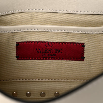 Valentino Garavani Vitello Mini Rockstud Flap Saddle Crossbody Bag Light Ivory 6 of 9