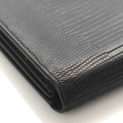 Celine Lizard Calfskin Large Multifunction Strap Wallet Black 6 of 8
