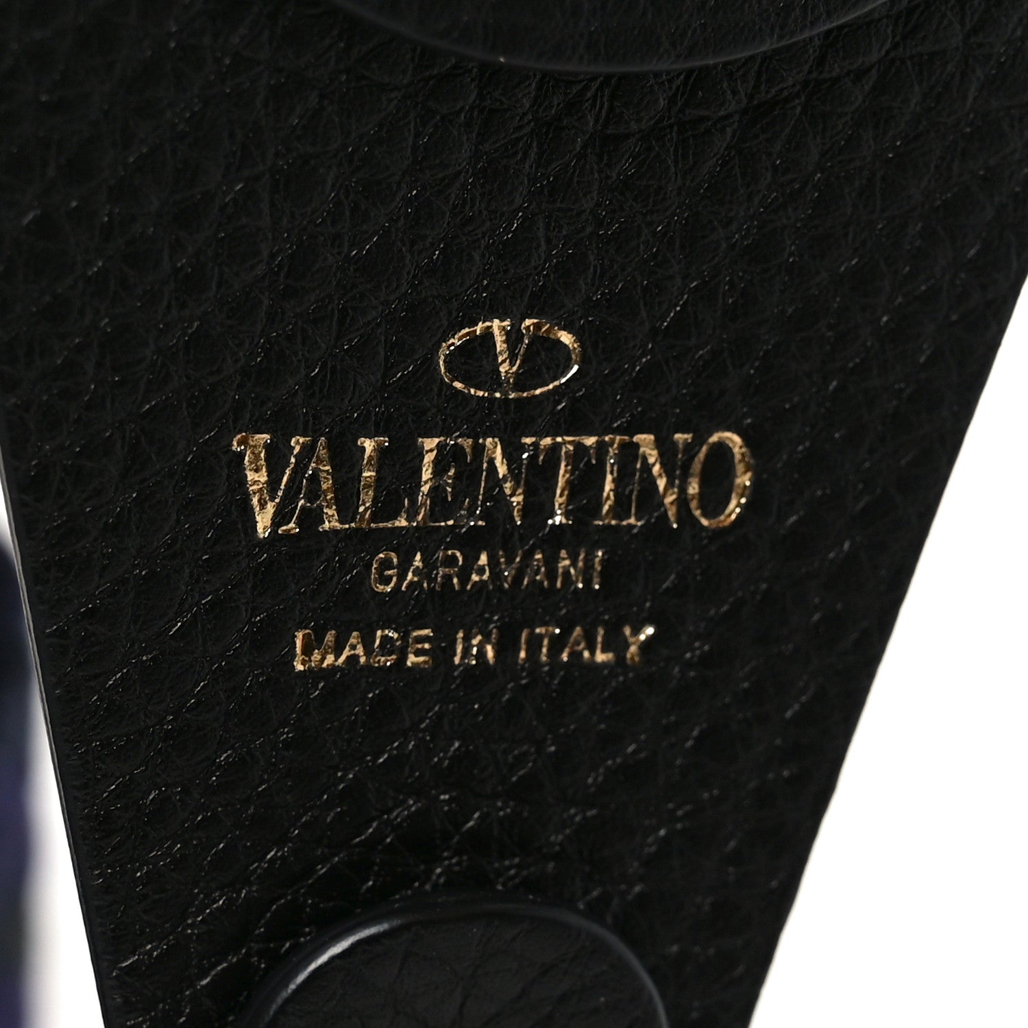 Valentino Garavani Canvas Geometric Embroidered Rockstud Guitar Strap Black Blue 4 of 4