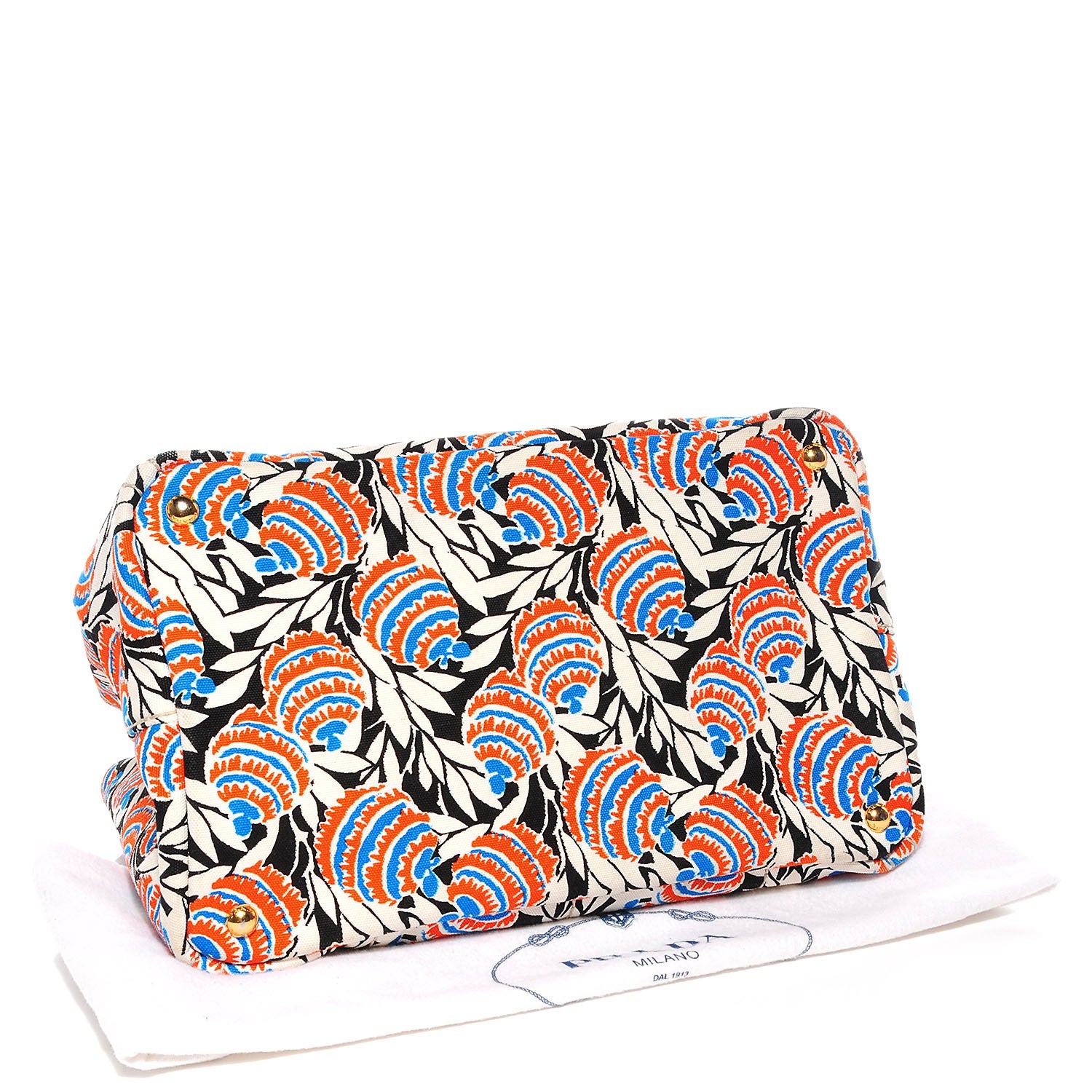 Prada Canapa Stampata Tote Black Mimosa 4 of 9