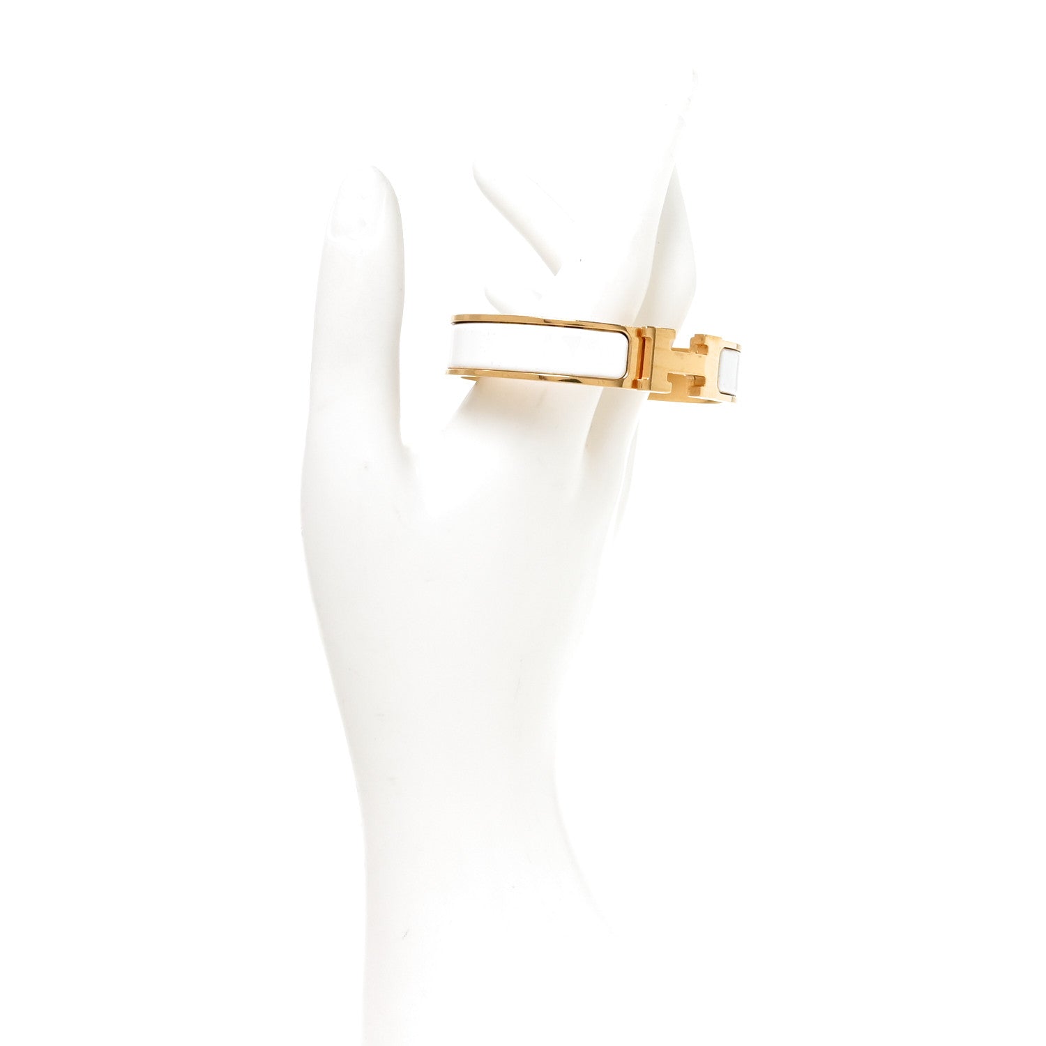 Hermes Enamel Narrow Clic Clac H Bracelet PM White 2 of 5