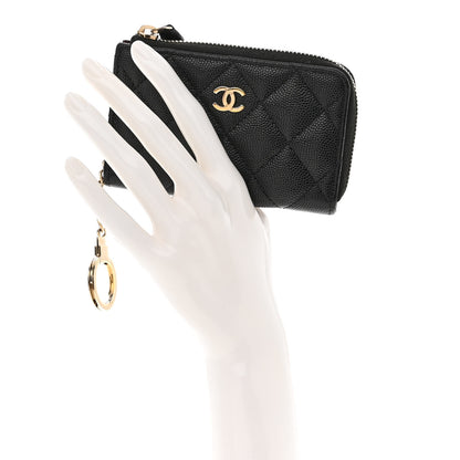 Chanel Caviar Quilted Zipped Key Holder Case Black 2 of 10