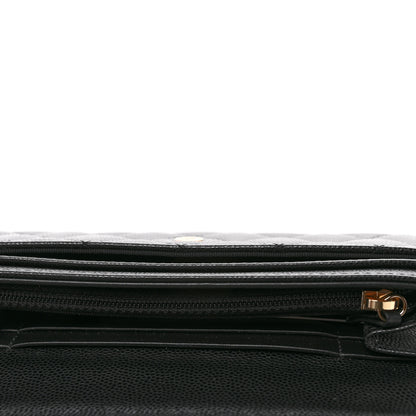 Chanel Caviar Quilted Crystal CC Large Gusset Flap Wallet Black 9 of 9